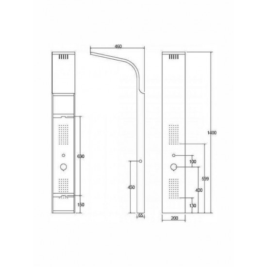 Στήλη Ντουζ Υδρομασάζ 140cm Praxis Bianco Karag A7304W Λευκό