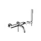 Μπαταρία Λουτρού Armando Vicario Slim Chrome 500100-100  Χρωμέ με Tηλέφωνο Anticalcare, Επίτοιχο Στήριγμα Τηλεφώνου και Άθραυστο Σπιράλ 1,5m