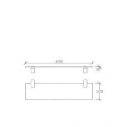 Γυάλινη Εταζέρα 50εκ. Tema Premium 71001 Χρωμέ
