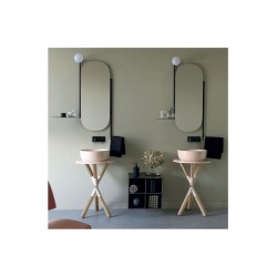 Καθρέφτης Scarabeo 2704-NROP Με Πετσετοκρεμάστρα, Εταζέρα Και Φωτιστικό Black Matt