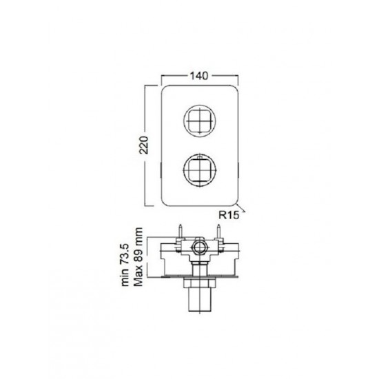 Θερμοστατικός μίκτης 2 ή 3 εξόδων Eurorama Quadra 750033NQSL-400 Black Matt Θερμοστατικός μίκτης 2 ή 3 εξόδων Eurorama Quadra 750033NQSL-400 Black Matt