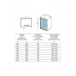 Ευθύγραμμη Καμπίνα Ντουζιέρας New Flora 500 Karag 140x180cm Σεριγραφία με Κρύσταλλο Ασφαλείας με Χρωμέ Πλαίσιο