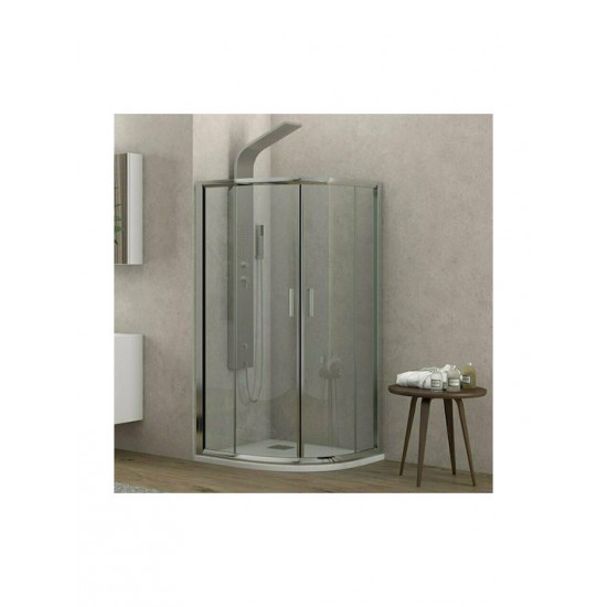 Καμπίνα Ντουζιέρας Karag New Flora 200 90Χ90 cm Ημικυκλική Διάφανη με 170cm Ύψος με Κρύσταλλο Ασφαλείας με Χρωμέ Πλαίσιο Καμπίνα Ντουζιέρας Karag New Flora 200 90Χ90 cm Ημικυκλική Διάφανη με 170cm Ύψος με Κρύσταλλο Ασφαλείας με Χρωμέ Πλαίσιο