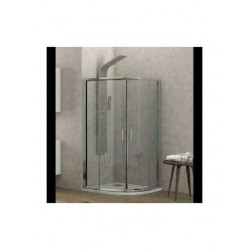 Καμπίνα Ντουζιέρας Karag New Flora 200 90Χ90 cm Ημικυκλική Διάφανη με 170cm Ύψος με Κρύσταλλο Ασφαλείας με Χρωμέ Πλαίσιο