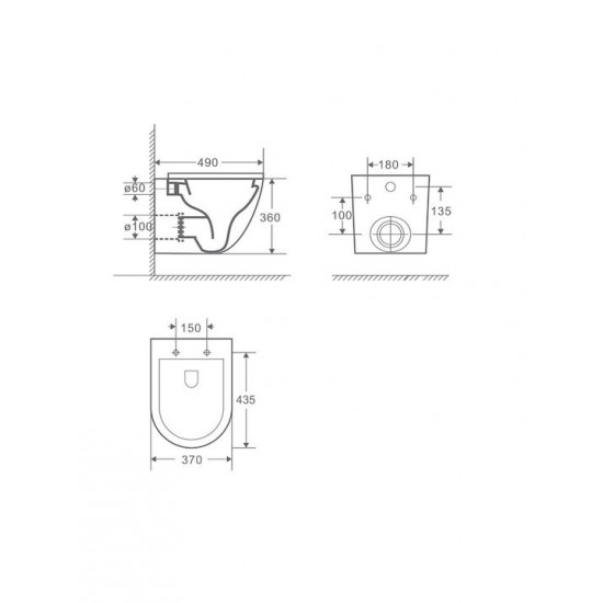 Λεκάνη Κρεμαστή Πορσελάνης Ceramita Opera Rimless με Κάλυμμα Slim Soft Close Λευκή