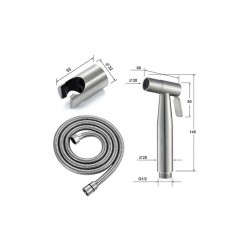 Επιτοίχιο Σετ Μπιντέ με Τηλέφωνο, Στήριγμα και Σπιράλ 1,20cm Acquanet 01-20-1010 Χρωμέ