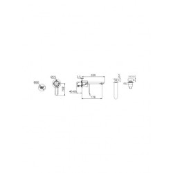 Μπαταρία Νιπτήρα Εντοιχισμού Αναμεικτική Excel Mona Rose Gold - Black Matt 170125422