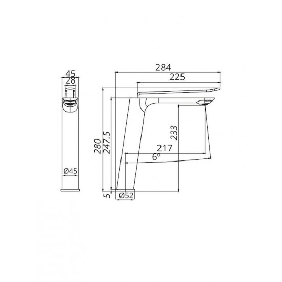 Μπαταρία Νιπτήρα Ψηλή Αναμεικτική Excel Mona Rose Gold - Black Matt 170125421