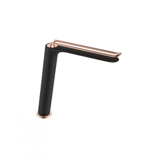 Μπαταρία Νιπτήρα Ψηλή Αναμεικτική Excel Mona Rose Gold - Black Matt 170125421