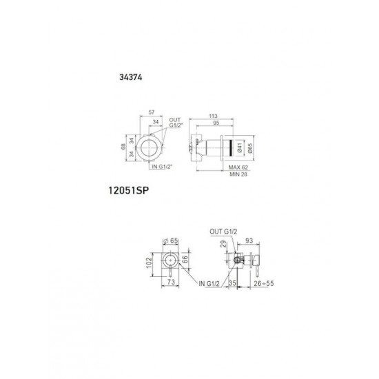 Μίκτης Εντοιχισμού 3 εξόδων La Torre New Tech Black Matt 12151N-400 Μίκτης Εντοιχισμού 3 εξόδων La Torre New Tech Black Matt 12151N-400