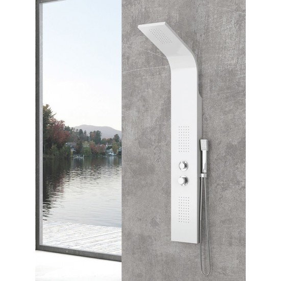 Στήλη Ντουζ Υδρομασάζ 140cm Praxis Bianco Karag A7304W Λευκό