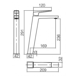 Μπαταρία Νιπτήρα Ψηλή Αναμεικτική Excel Karratu 170125301