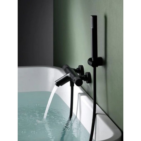 Μπαταρία Λουτρού Θερμοστατική Πλήρες Σετ Αναμεικτική Excel Viento Black Matt 170135513 Μαύρο Ματ