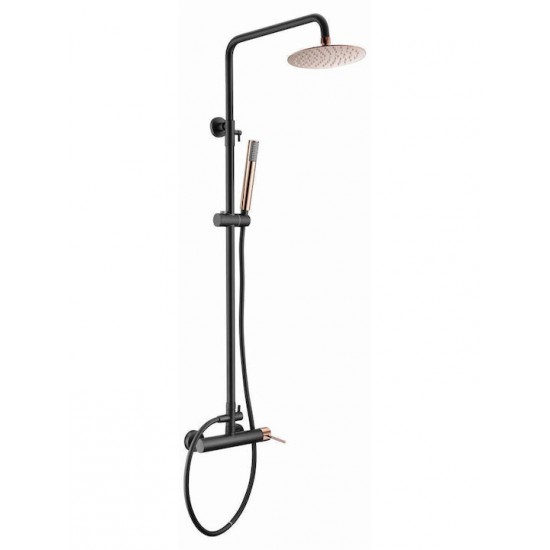 Στήλη Ντουζ 2 Εξόδων Excel Minimal Rose Gold - Black Matt 170125124