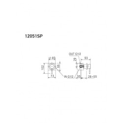 Εντοιχισμένος Μίκτης 1 εξόδου La Torre New Tech Inox 12051SP-110