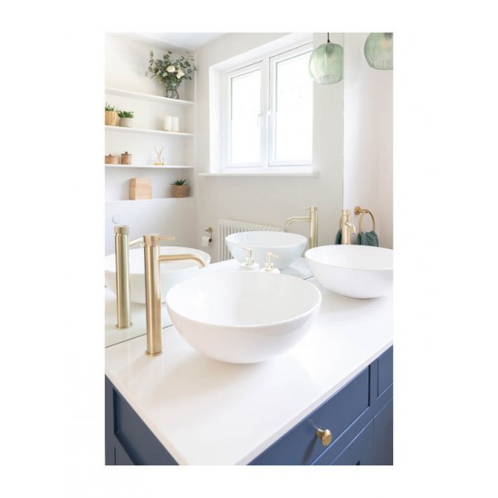 Επικαθήμενος Νιπτήρας Πορσελάνης Φ40cm Ceramita M8040A Λευκός