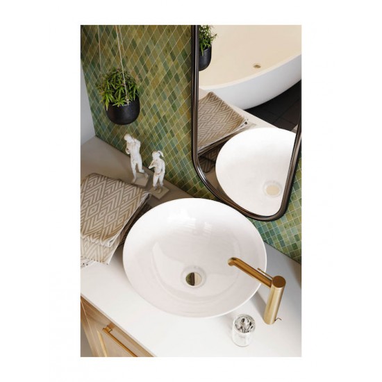 Επικαθήμενος Νιπτήρας Πορσελάνης Φ40cm Ceramita M8040A Λευκός
