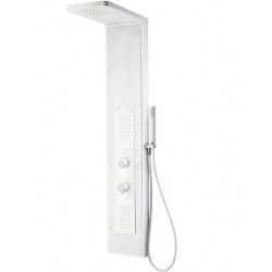 Στήλη Ντουζ Υδρομασάζ 3 Εξόδων 140cm Karag Elli με Εφέ Μαρμάρου S9237-5 Λευκό