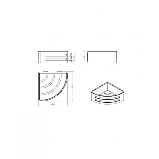 Γωνιακή Σπογγοθήκη - Μπουκαλοθήκη Langberger Chrome 2775660 Χρωμέ Γωνιακή Σπογγοθήκη - Μπουκαλοθήκη Langberger Chrome 2775660 Χρωμέ
