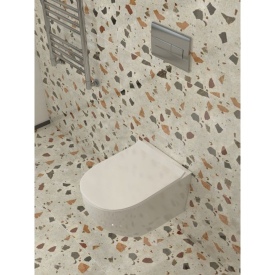 Λεκάνη Kρεμαστή Λευκή με Kάλυμμα Slim Soft Close Blanco Ceramica Loria 2200300