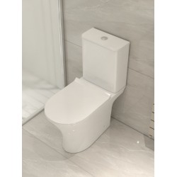 Λεκάνη Δαπέδου Blanco Ceramica Loria Rimless 2200100 Οριζόντιας Αποχέτευσης και Κάλυμμα Duroplast Slim Soft Close