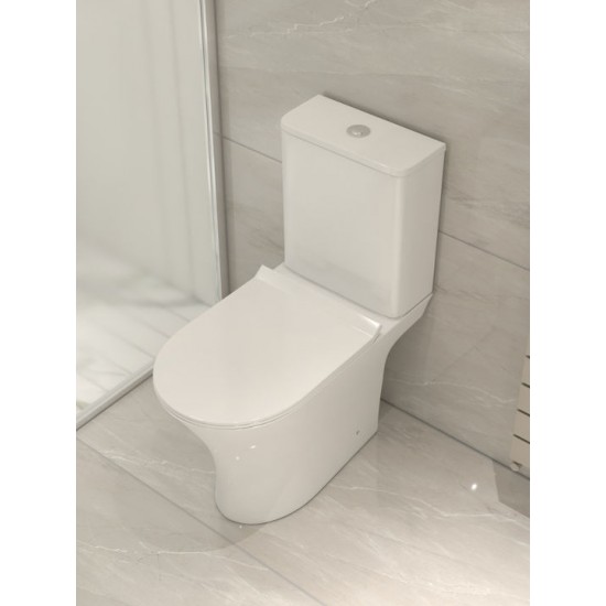 Λεκάνη Δαπέδου Blanco Ceramica Loria Rimless 2200100 Οριζόντιας Αποχέτευσης και Κάλυμμα Duroplast Slim Soft Close Λεκάνη Δαπέδου Blanco Ceramica Loria Rimless 2200100 Οριζόντιας Αποχέτευσης και Κάλυμμα Duroplast Slim Soft Close