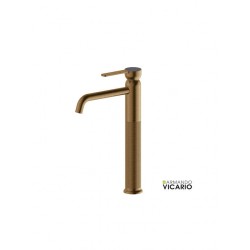 Μπαταρία Νιπτήρα Ψηλή Αναμεικτική Armando Vicario Lumiere Antique Brass 516041-221 Με Βαλβίδα clic-clac