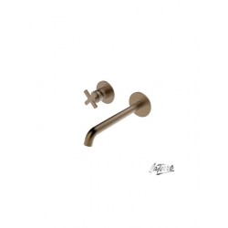 Μπαταρία Νιπτήρα Εντοιχισμού Αναμεικτική La Torre Elle Cross Antique Brass 38032-221 Με Βαλβίδα clic-clac