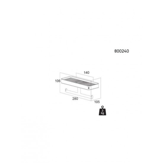 Χαρτοθήκη Διπλή Με Εταζέρα 28cm Geesa Cooper Black Matt 800240-400 Χαρτοθήκη Διπλή Με Εταζέρα 28cm Geesa Cooper Black Matt 800240-400