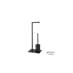 Επιδαπέδιο Πιγκάλ Με Ανακλινόμενη Χαρτοθήκη 25x20x61cm Geesa Sealskin Μαύρο Ματ 800203-400