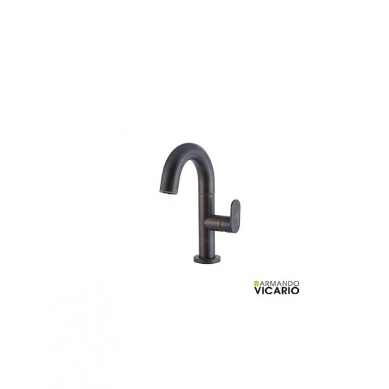 Μπαταρία νιπτήρα Armando Vicario Slim 500010-424 Rusty Black Με Βαλβίδα Clic Clac 