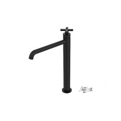 Μπαταρία Νιπτήρα Ψηλή Αναμεικτική La Torre Elle Cross Black Matt 38016-400 Με Βαλβίδα clic-clac