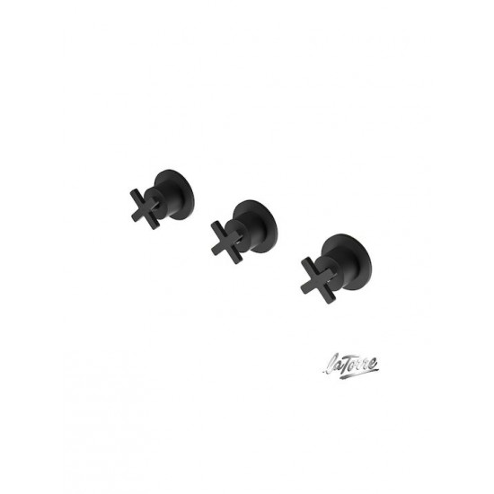 Μπαταρία Εντοιχισμού 3 Οπών La Torre Elle Cross Black Matt 38289-400 Με Εκτροπέα Μπαταρία Εντοιχισμού 3 Οπών La Torre Elle Cross Black Matt 38289-400 Με Εκτροπέα