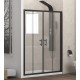 Ευθύγραμμη Καμπίνα Ντουζιέρας με 2 Σταθερά Κρύσταλλα και 2 Συρόμενες Πόρτες Flora Nero 600 Karag 220x190cm Clear Glass Μαύρη