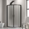 Καμπίνα Ντουζιέρας Karag Flora 200 80Χ80 cm Ημικυκλική Σατινέ με 190cm Ύψος με Κρύσταλλο Ασφαλείας με Μαύρο Πλαίσιο