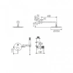 Outlet Μίκτης Εντοιχισμού 2 Εξόδων IMEX LINE GPD038/OC Χρυσό Ματ 