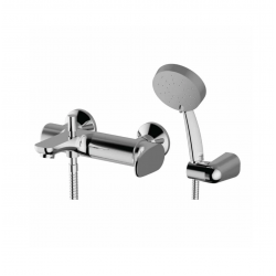 Μπαταρία Λουτρού Αναμεικτική Kramer GR101 WTS με Tηλέφωνο, Επίτοιχο Στήριγμα Τηλεφώνου και Σπιράλ 1,5m Χρωμέ