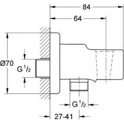 Επίτοιχη Παροχή Νερού με Στήριγμα Τηλεφώνου Grohe Relexa 28628 Χρωμέ Επίτοιχη Παροχή Νερού με Στήριγμα Τηλεφώνου Grohe Relexa 28628 Χρωμέ