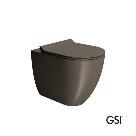 Λεκάνη Επιδαπέδια Υψηλής Πίεσης back to wall 55cm GSI 880300SC-530 Bistro Pura Swirlflush Με Αποσπώμενο Κάλυμμα Βακελίτη