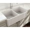 Νεροχύτης Κουζίνας Πορσελάνης A-3318ND White Glossy (Λευκό Γυαλιστερό) 83,5x45,9x25,4 cm Vintage με 2 Γούρνες