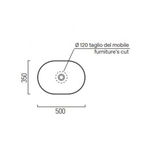 Επικαθήμενος Νιπτήρας Πορσελάνης GSI Pura 50 × 35 εκ. Οβάλ χωρίς Οπή για Βρύση και Ειδική Αντιμικροβιακή Επίστρωση 8860-300 Λευκό Γυαλιστερό