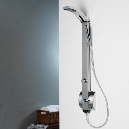 Στήλη Ντουζ Υδρομασάζ Θερμομικτική Dolce Vita Idea Satin από Μασίφ Αλουμίνιο 2 Εξόδων (Ντουζ Κεφαλής και Τηλέφωνο) Στήλη Ντουζ Υδρομασάζ Θερμομικτική Dolce Vita Idea Satin από Μασίφ Αλουμίνιο 2 Εξόδων (Ντουζ Κεφαλής και Τηλέφωνο)
