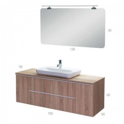 Καθρέπτης Επίπλου Μπάνιου Mabo Ίρις 130 cm Με Φωτιστικό 