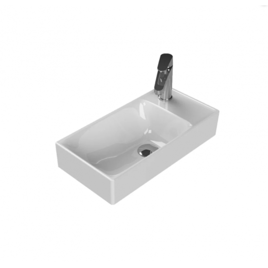 Επικαθήμενος Νιπτήρας Πορσελάνης 50x25cm Cerastyle Sharp 037200-u Λευκό