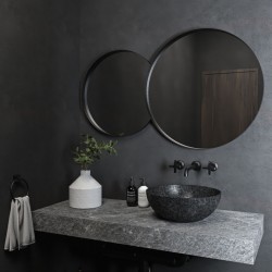 Κρεμαστός Καθρέπτης Double Eye 117X70 εκ. με Led Black (Μαύρος)