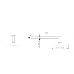 Κεφαλή Ντους με Βραχίονα Τετράγωνη Karag Delos G38E Μαύρο