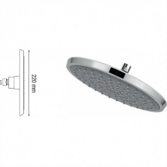 Κεφαλή Ντουζ Στρογγυλή 22cm 00-03106 Viospiral Κεφαλή Ντουζ Στρογγυλή 22cm 00-03106 Viospiral