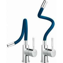 Μπαταρία Νεροχύτη Πάγκου Ψηλή Ferro Zumba Blue BZA4L με εύκαμπτο ρουξούνι