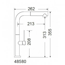 Μπαταρία Κουζίνας Πάγκου Armando Vicario Tozo 48580-300 White Με Υψηλό Περιστρεφόμενο Kορμό και Συρόμενο Ντους 2 Λειτουργιών.