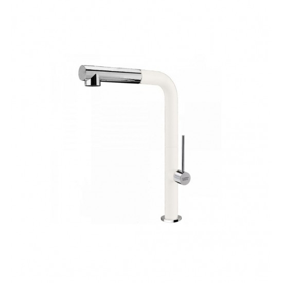 Μπαταρία Κουζίνας Πάγκου Armando Vicario Tozo 48580-300 White Με Υψηλό Περιστρεφόμενο Kορμό και Συρόμενο Ντους 2 Λειτουργιών.